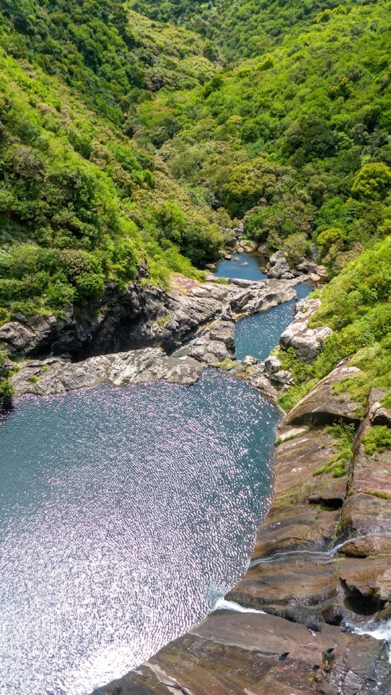 7 Cascades Canyon Trek Top View Mauritius
