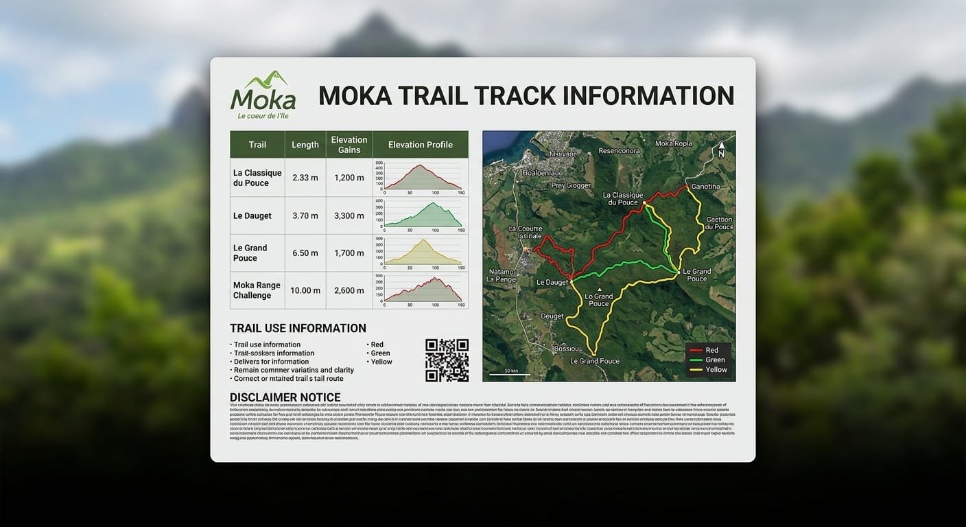 Moka Range Trail Map Le Pouce